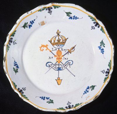 Plate with the inscription Le Roi et les Etats Generaux with emblems of the Three Orders and the king by French School